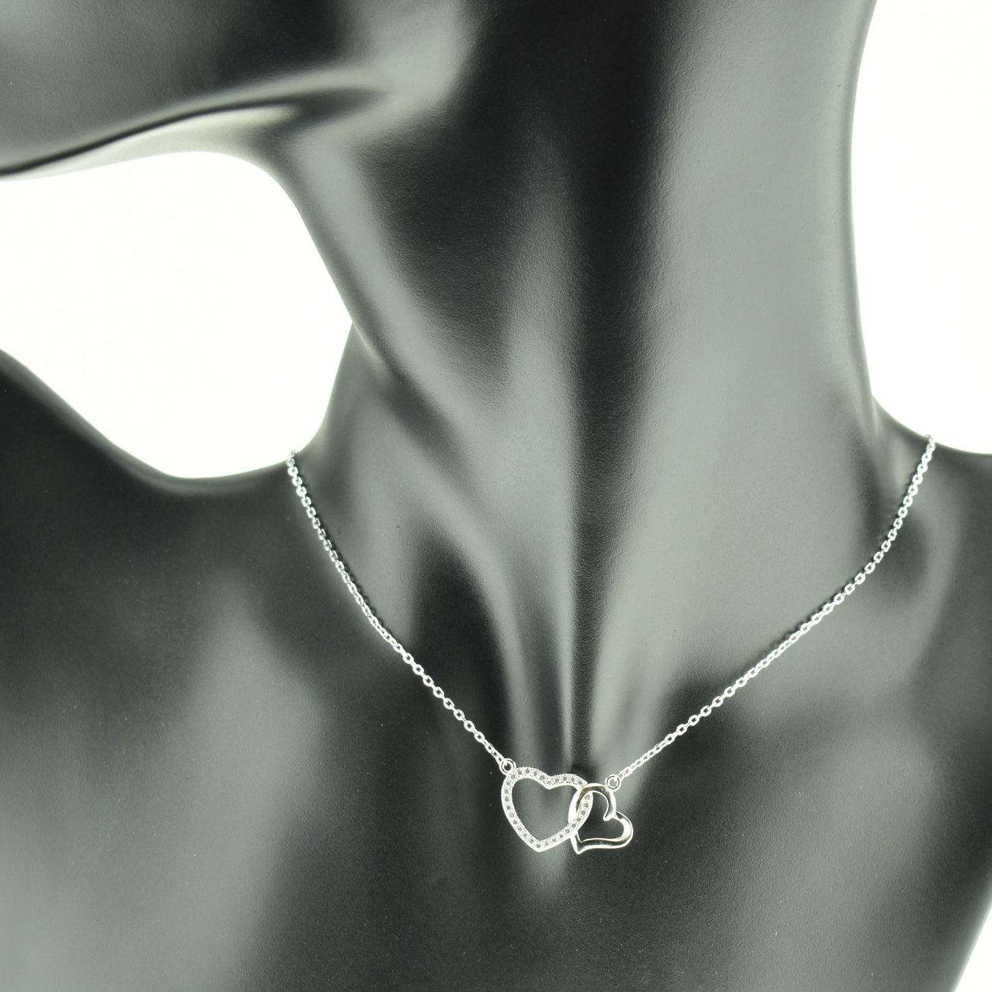 Silver 925 Double Heart Pendant