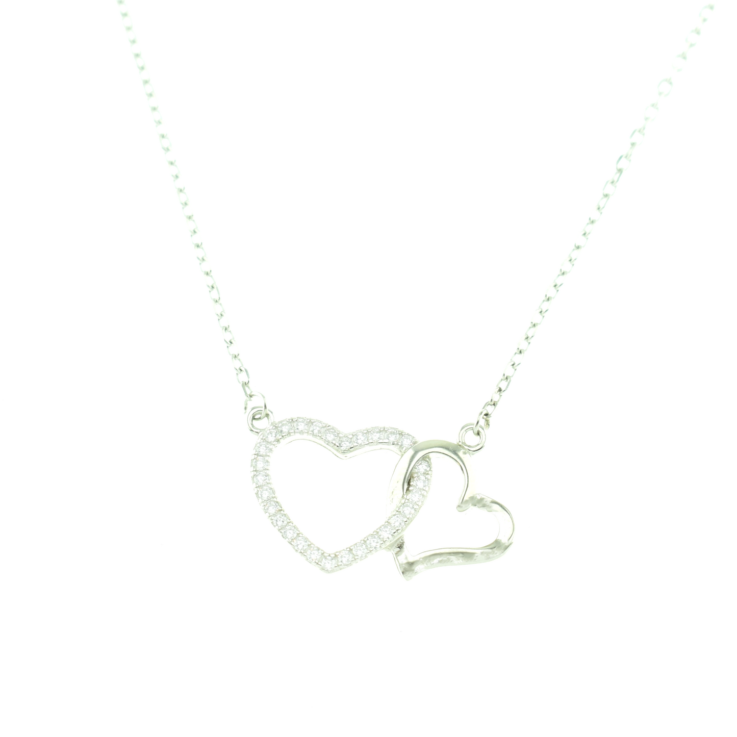 Silver 925 Double Heart Pendant